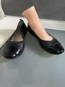 Sandler ‘Peru’ Ladies Size 7 Black Flat Pull On Shoes In Excellent Condition - Picture 1 of 8