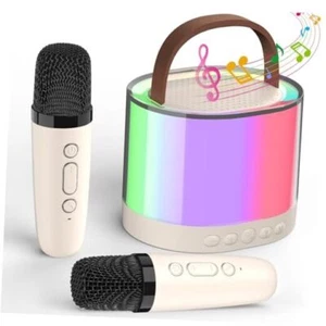 Mini Karaoke Machine for Kids, Kids Karaoke Machine with 2 Ellipse-Beige - Picture 1 of 8