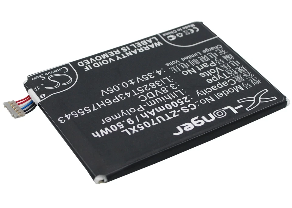 Batería de repuesto para móvil ZTE Q705U 3.8v 2500mAh / 9.50Wh, batería de teléfono inteligente Foto 1 de 1