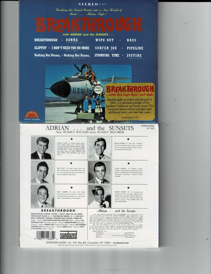 ADRIAN & THE SUNSETS - BREAKTHROUGH   (CD 2013)   NEW    **20 TRACKS** Foto 1 de 1