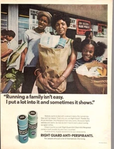 1974 impresión publicitaria Beauty Health Right Guard familia supermercado anuncio de compras - Imagen 1 de 1