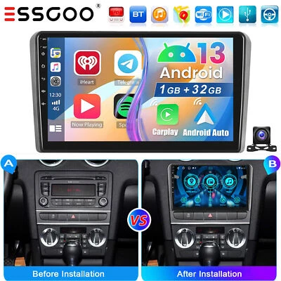 32G For Audi A3 2003-2013 Apple Carplay Android 13 Car Stereo Radio GPS Navi AHD - Image 1 of 4