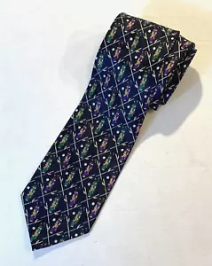 Roberto Cellini Golf Tie schwarz Golfball Golftasche Putterschläger Neuheit Krawatte - Bild 1 von 5