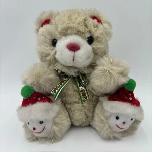 KCEE 7" Navidad Beige Oso de Peluche Animal Peluche Artículo #2033 Adorable - Imagen 1 de 10
