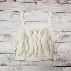 Anthropologie Willow & Wind Cropped Hippie Bohemian Fishnet Stretchy Top Size L - Picture 1 of 11