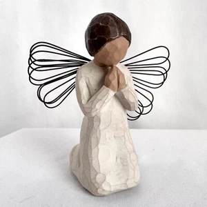 Willow Tree "Angel of Prayer" Figurine - 1999 - Kneeling Angel with Metal Wings - Picture 1 of 10