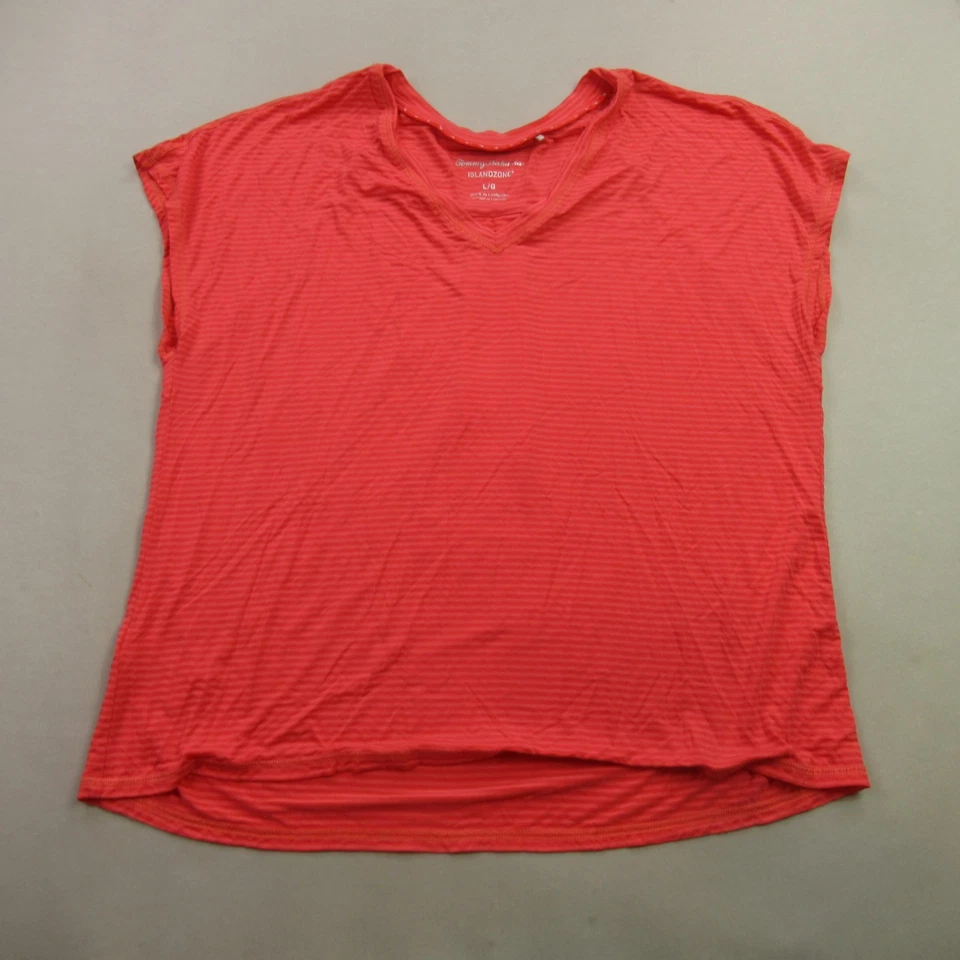Camisa feminina Tommy Bahama grande sem mangas gola V casual leve vermelha - Imagem 1 de 4