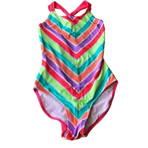 Circo Girl Swimsuit One Piece Striped XL - Picture 1 of 7