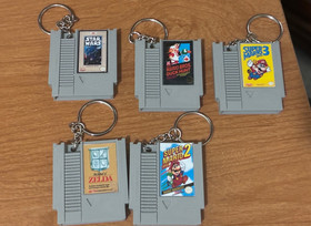 NES Cartridge Keychain YOU CHOOSE Design Retro Nintendo Gamer Gift Styles