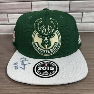2015 Milwaukee Bucks NBA Adidas Draft Cap SnapBack Hat W/ Autograph - Picture 1 of 9