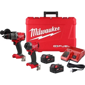 Milwaukee M18 FUEL 2-Tool Combo Kit, 1/2in. Hammer Drill/Driver, 1/4in. Hex - Picture 1 of 15