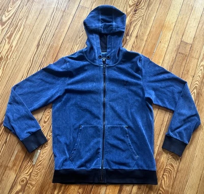 Moletom com capuz True Religion zíper completo azul ácido tamanho médio algodão - Imagem 1 de 4