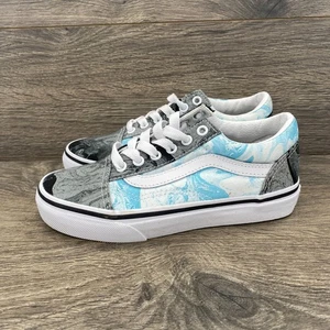 Vans Old Skool Sneakers Shoes Kid's Boy's Size 1 US Marble Black Gray 507452 - Picture 1 of 11