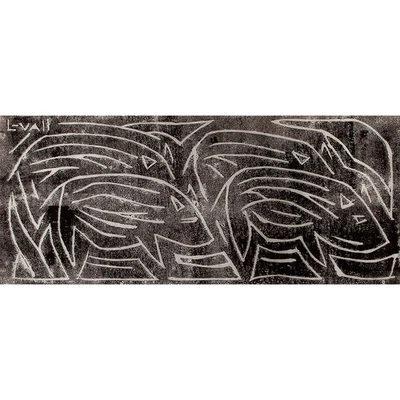 Birgit Lindvall Schweden Kultingar Frsichlinge Linolschnitt Handdruck signiert - Bild 1 von 4