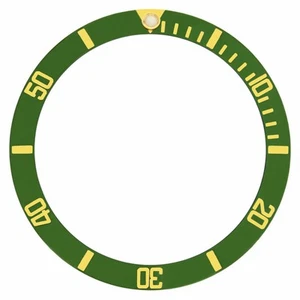 LÜNETTENEINSATZ FÜR 40 MM INVICTA 8929OB PRO TAUCHER AUTOMATIKUHR GRÜN GOLD SCHRIFT - Bild 1 von 2