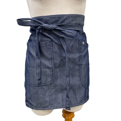 Chef Work Urban Half bistro Blue Denim Multi Pockets Grilling Bbq Utility Apron - Image 1 of 4