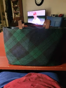 Vintage Margaret Smith Handbag Made In The USA Blackwatch Plaid 15" X 9" X 4" - Picture 1 of 5