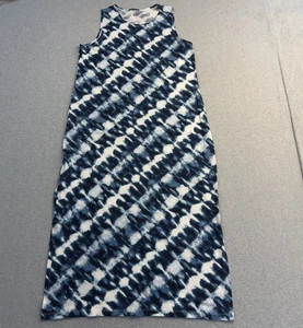 Lands End Kleid Damen M/P 10-12 blau Bindeformen Taschen lang Strand LESEN - Bild 1 von 11