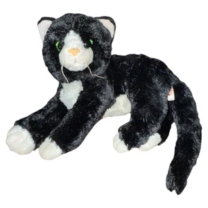 "Esmoquin de peluche Ty Classic Shadow Cat negro blanco gatito 13"" ojos verdes animal 2019" - Imagen 1 de 5