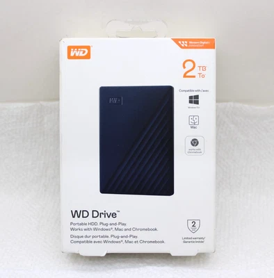 WD DRIVE 2TB PORTABLE HDD WDBB7B0020BBL-WEWM / NEW, FREE SHIPP. - Image 1 of 4