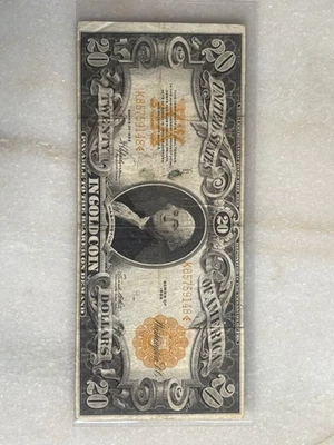 1922 $20 Dollar Bill Gold Certificate Large Size Note - Image 1 of 2