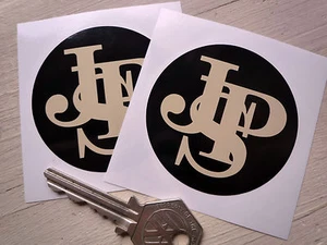 JOHN PLAYER SPECIAL JPS Black and Beige Circular Stickers 2.25" Pair - Picture 1 of 1