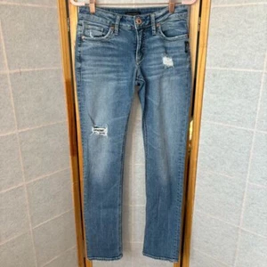 Jeans Silver Co. Suki gamba dritta lavaggio leggero effetto invecchiato vita media W26/32L - Foto 1 di 11