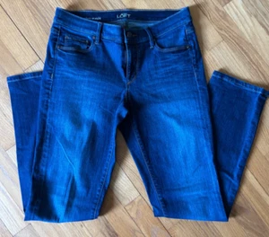 LOFT Jeans Women 8 Denim Modern Straight Whiskering - Picture 1 of 4