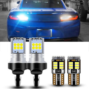 4x White LED Tag + Reverse Lights w/ Resistors For 2016 2017 2018 Chevy Camaro