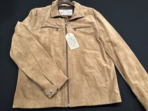 Banana Republic Men’s Suede Tan Jacket Coat Size XL New With Tags - Picture 1 of 14