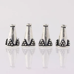 NEW Bead Work Cone Beads - Sterling Silver Set of 4 Findings Jewelry Making - Picture 1 of 9