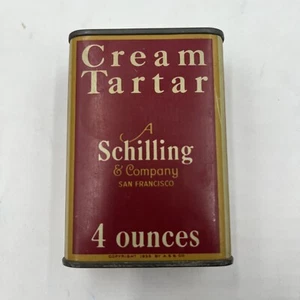 Cream Tartar 4oz Spice Tin A Schilling Company San Francisco 1930’s Vintage - Picture 1 of 7