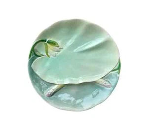 Piatto ninfea in maiolica francese Art Nouveau, Saint Clément Keller & Guérin 1910 - Foto 1 di 4
