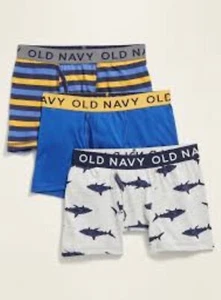 Old Navy Boys Underwear 3 Pack Boxer Brief Solid Stripes Sharks Size Small - Picture 1 of 1