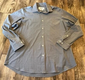 Mizzen Main Leeward Shirt XL Standard Fit Navy Blue White Houndstooth Stretch - Picture 1 of 3