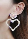Luxury Double Heart Crystal Dangle Earring USA