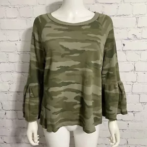 Aktueller Elliott Damen Pullover 3 The Ruffle Sleeve Essentials Camouflage Neu - Bild 1 von 4