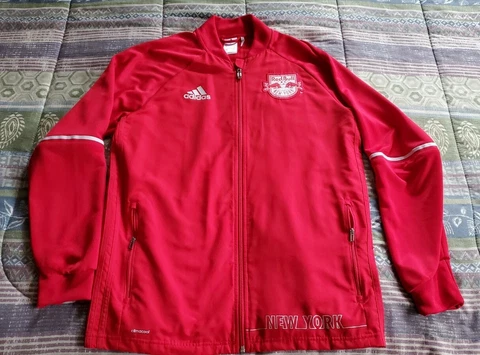 Adidas New York Red Bulls MLS Full-Zip STH Jacket. Silver crest. Pre owned. Sz L Cover