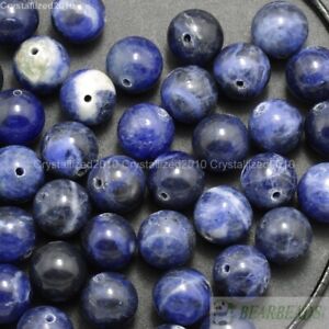 Natural Sodalite Jasper Gemstone Round Beads 4mm 6mm 8mm 10mm 12mm 14mm 15.5"