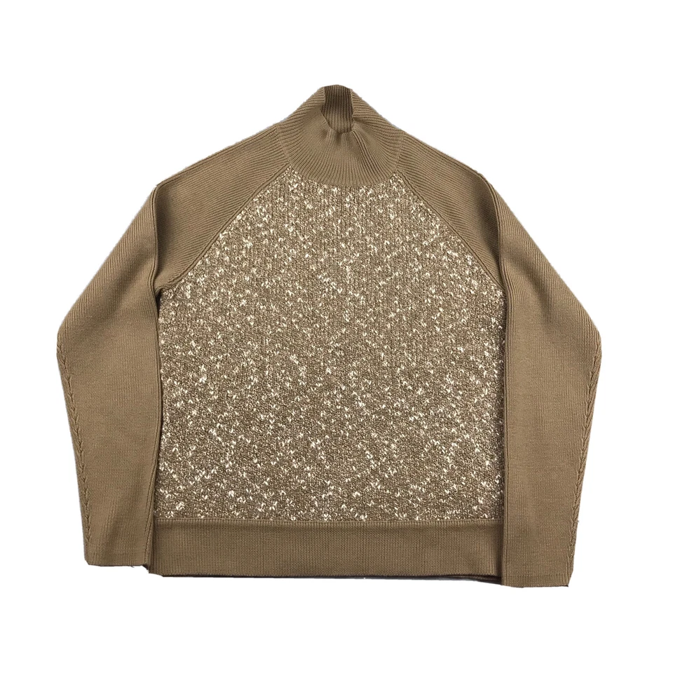 Nine & Company Sweater Womens PL Brown Mock Neck Raglan Pullover NWOT Foto 1 de 4