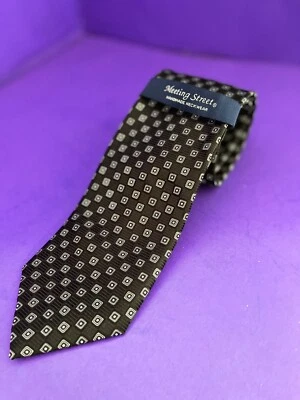 New Silk Tie Necktie MEETING STREET Black Checkerboard SALE! - Image 1 of 4