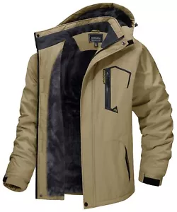 Men's Waterproof Winter Jacket Warm Winter Coat Outdoor Ski Snow Hooded Jackets - Picture 1 of 62