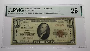 $10 1929 Ada Oklahoma OK National Currency Bank Note Bill Charter #12591 VF25 - Picture 1 of 4