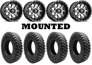 Kit 4 Quadboss QBT808 Tires 32x10-14 on Fuel Nutz Machined D541 Wheels VIK - Picture 1 of 5