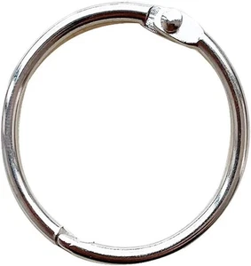 Anillos de libro encuadernadores de hojas sueltas de 1,5 pulgadas (paquete de 20), con metal de 1,5 pulgadas, plateados - Imagen 1 de 2
