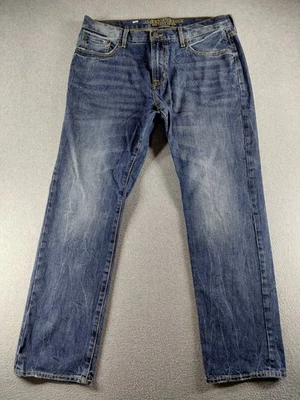 Pantalones de mezclilla para hombre American Eagle talla 36x32 azul ajustados pierna recta algodón 38x32 Foto 1 de 4