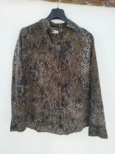 Hobbs Mujer Camisa Blusa UK 10 Reptil Serpiente Estampado - Imagen 1 de 5
