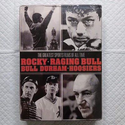 Rocky Raging Bull Hoosiers Bull Durham DVD Box Set 4 Slim Case Sports Films - Image 1 of 4