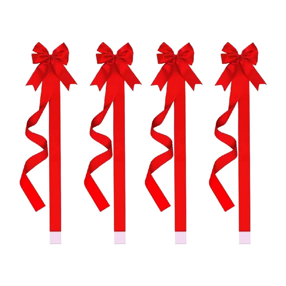 4x Christmas Cabinet Door Bows Supplies for Holiday Cabinets Party Supplies - Image 1 of 4