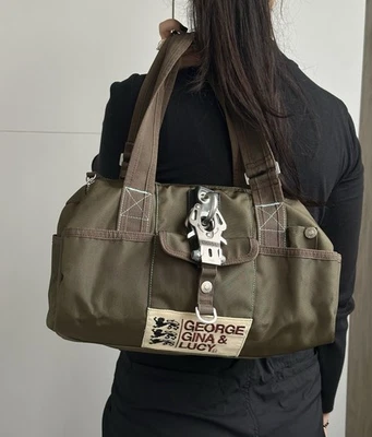 Rare George Gina & Lucy “Good Morning Paris” Bag Brown Nylon - Image 1 of 4